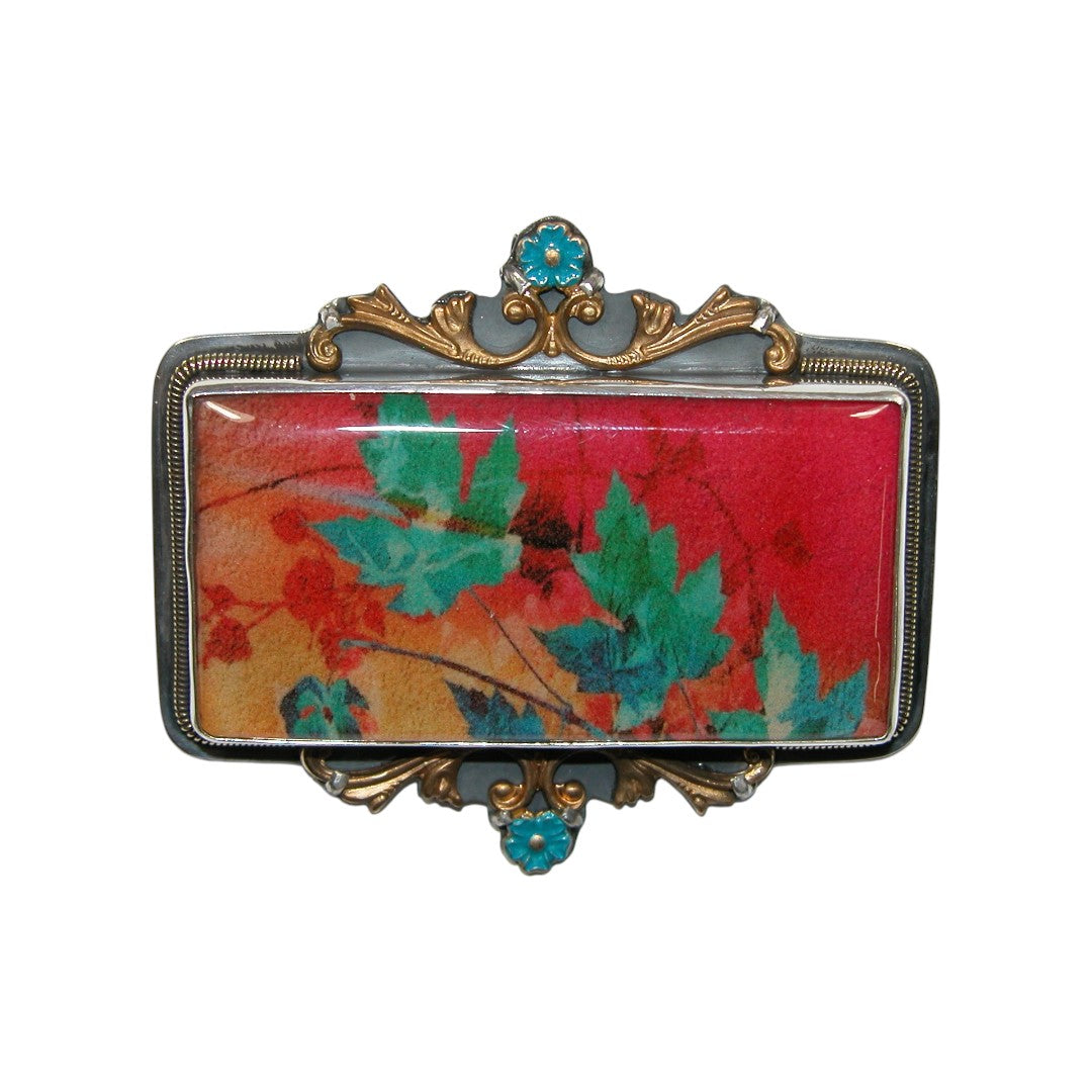 33069 Hand Made Tile, Sterling Silver Pin and Pendant