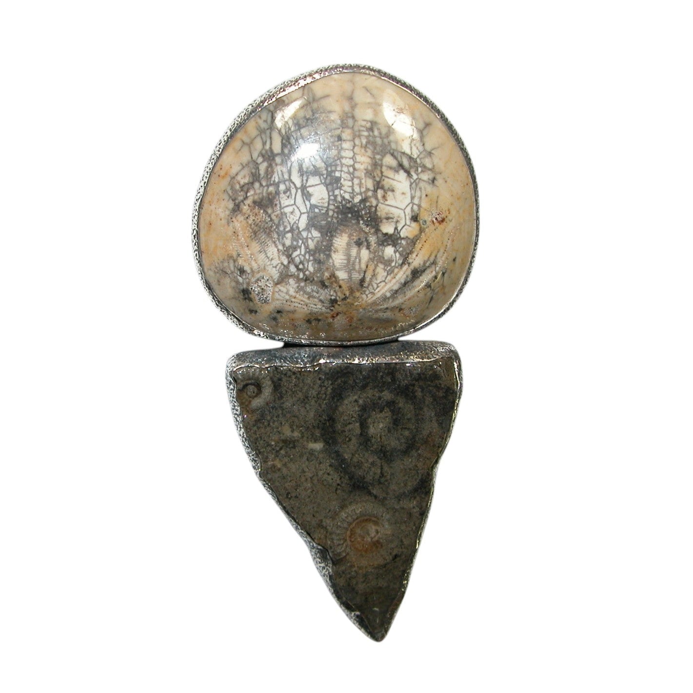 Two Stone Sterling Silver Pin and Pendant