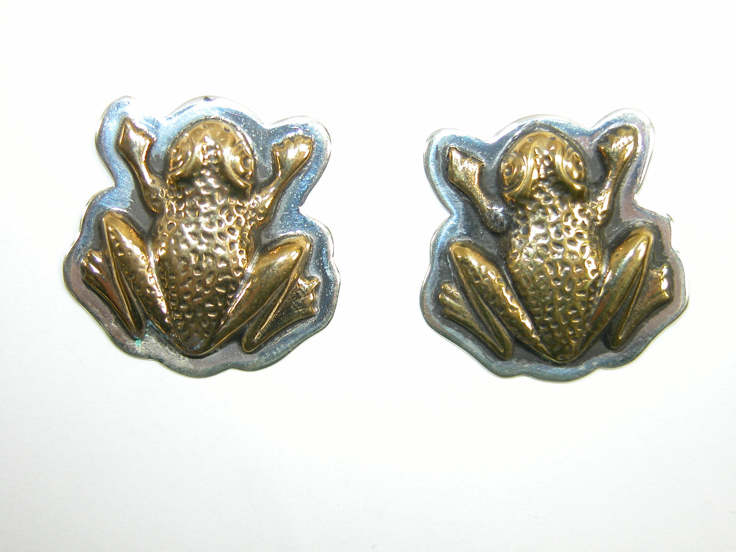 3317 Brass, Sterling Silver Earrings