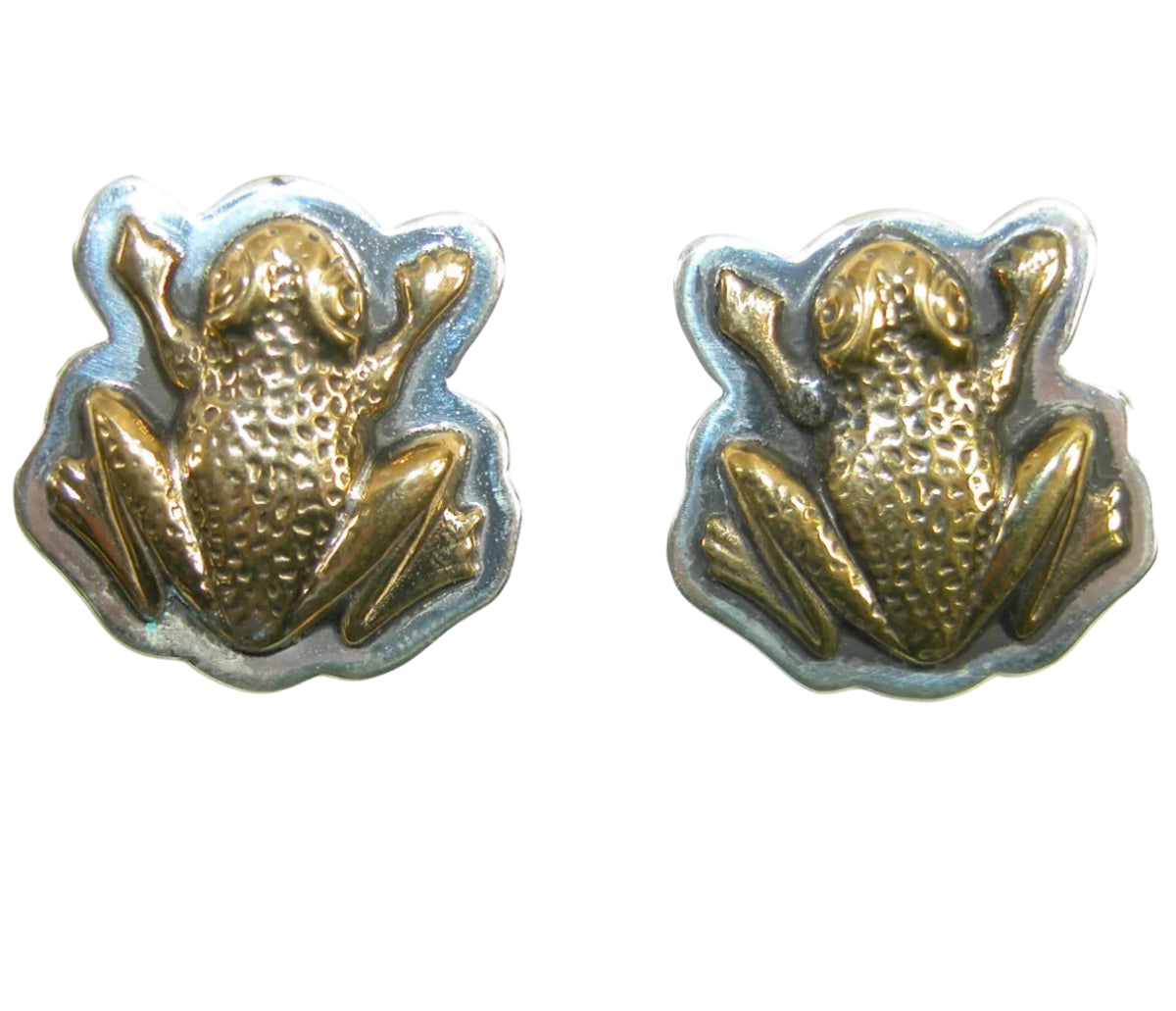 3317 Brass, Sterling Silver Earrings
