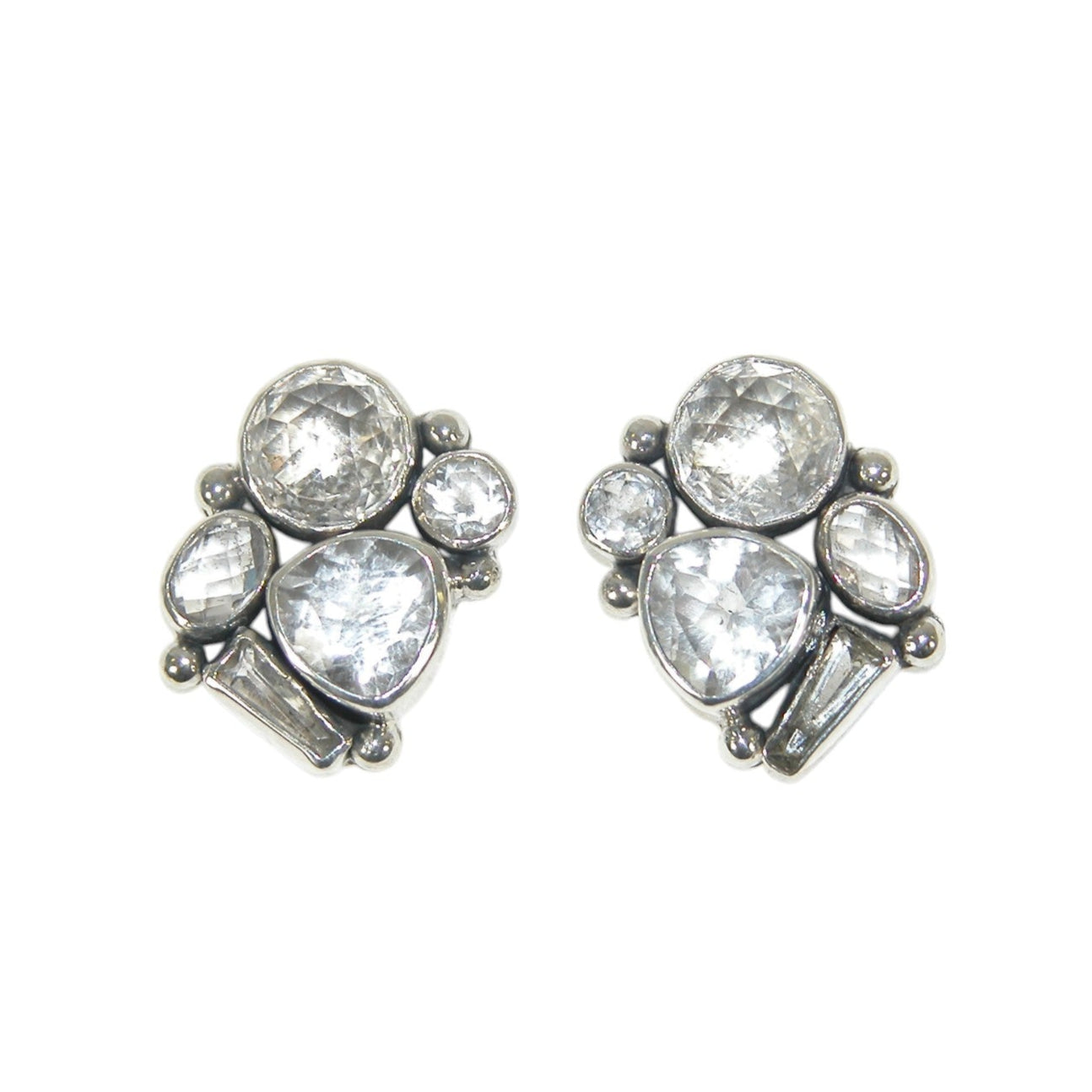 33248 Crystal Cluster Sterling Silver Earrings