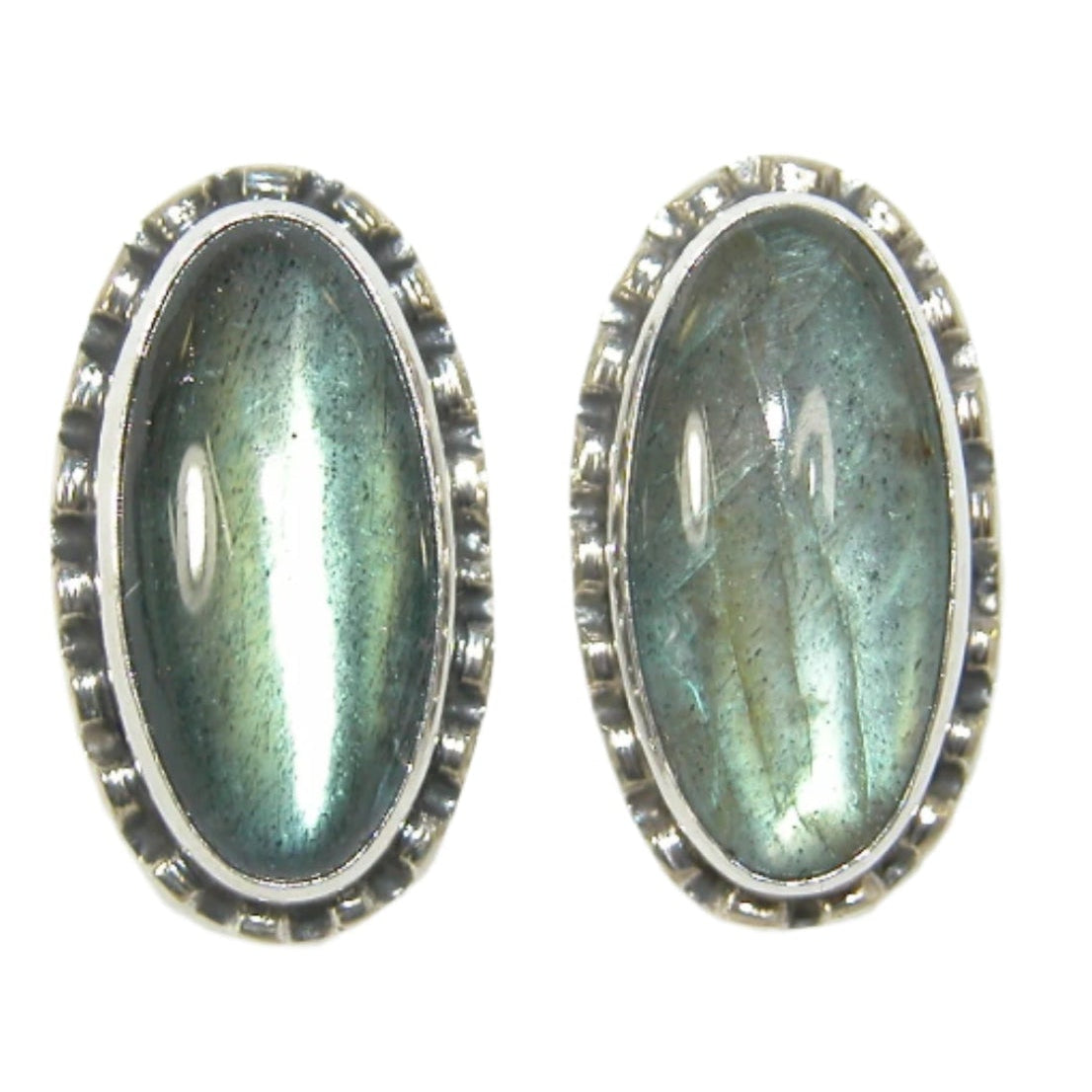 33408 Oval Labradorite Sterling Silver Earrings