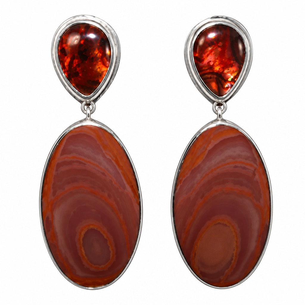 33930 Abalone Imperial Jasper Sterling Silver Earrings