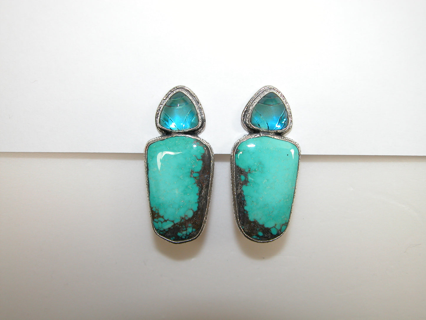 Turquoise Blue Quartz Sterling Silver Earrings