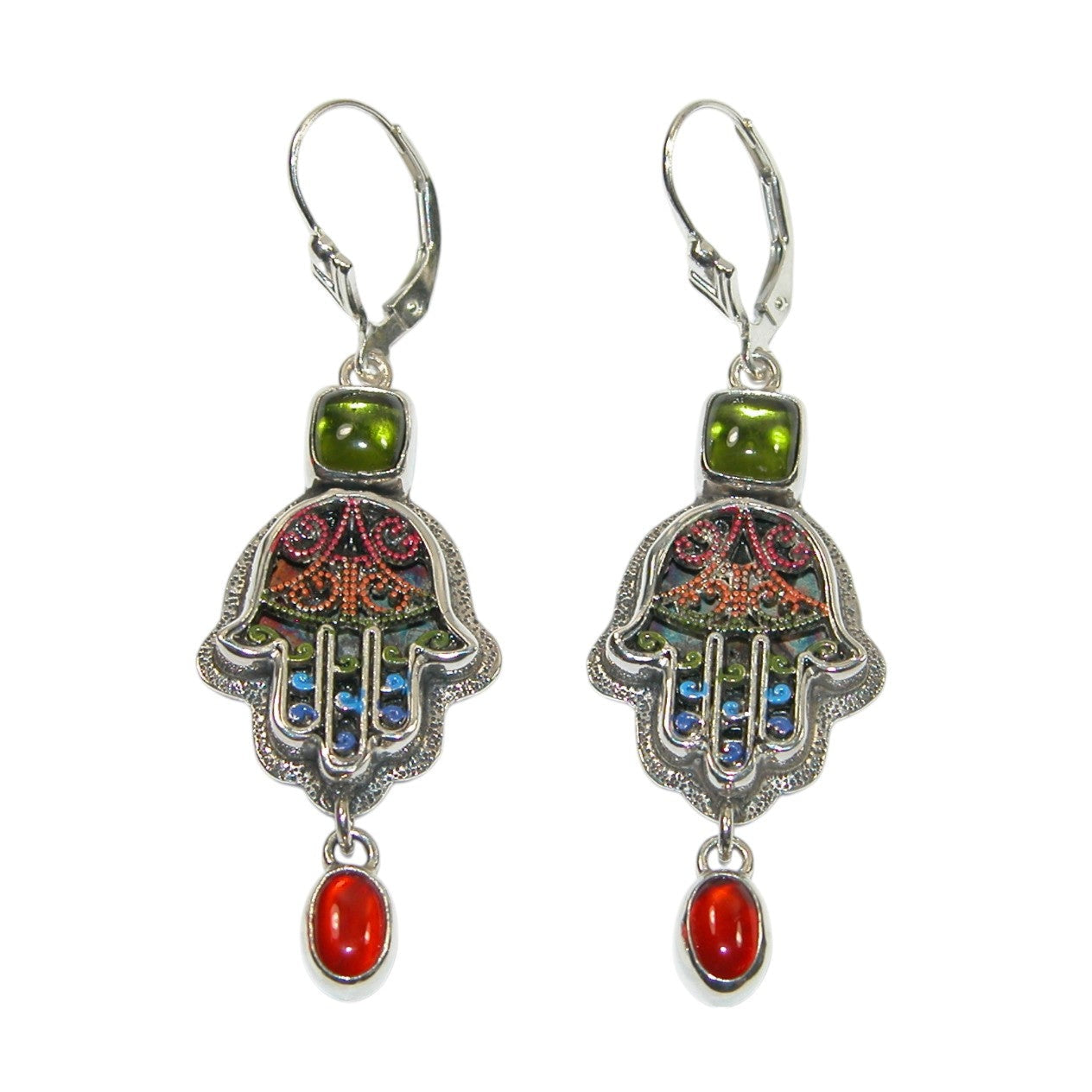 34005L Hamsa Hand Sterling Silver Earrings