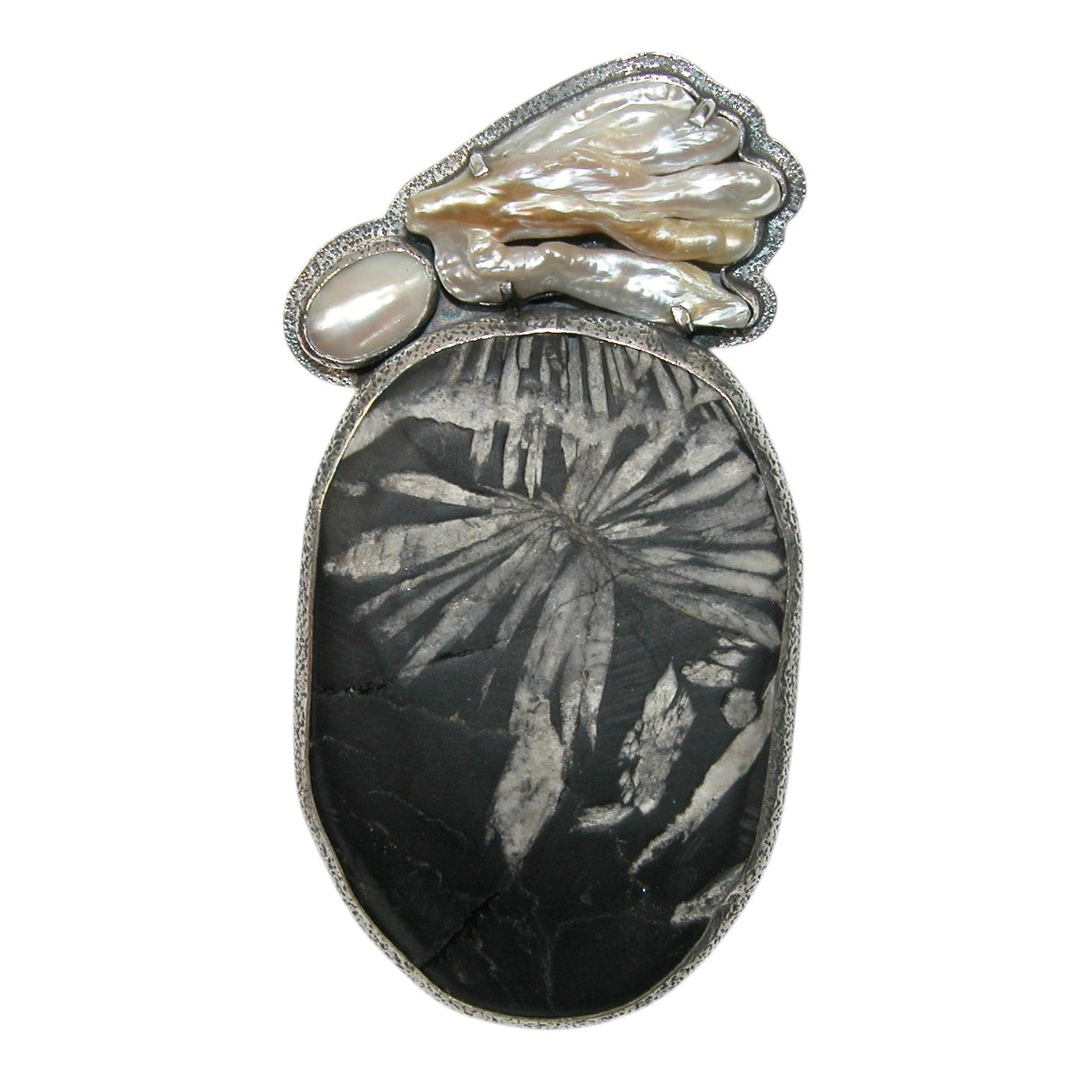 34046 Mother of Pearl Sterling Silver Pin and Pendant