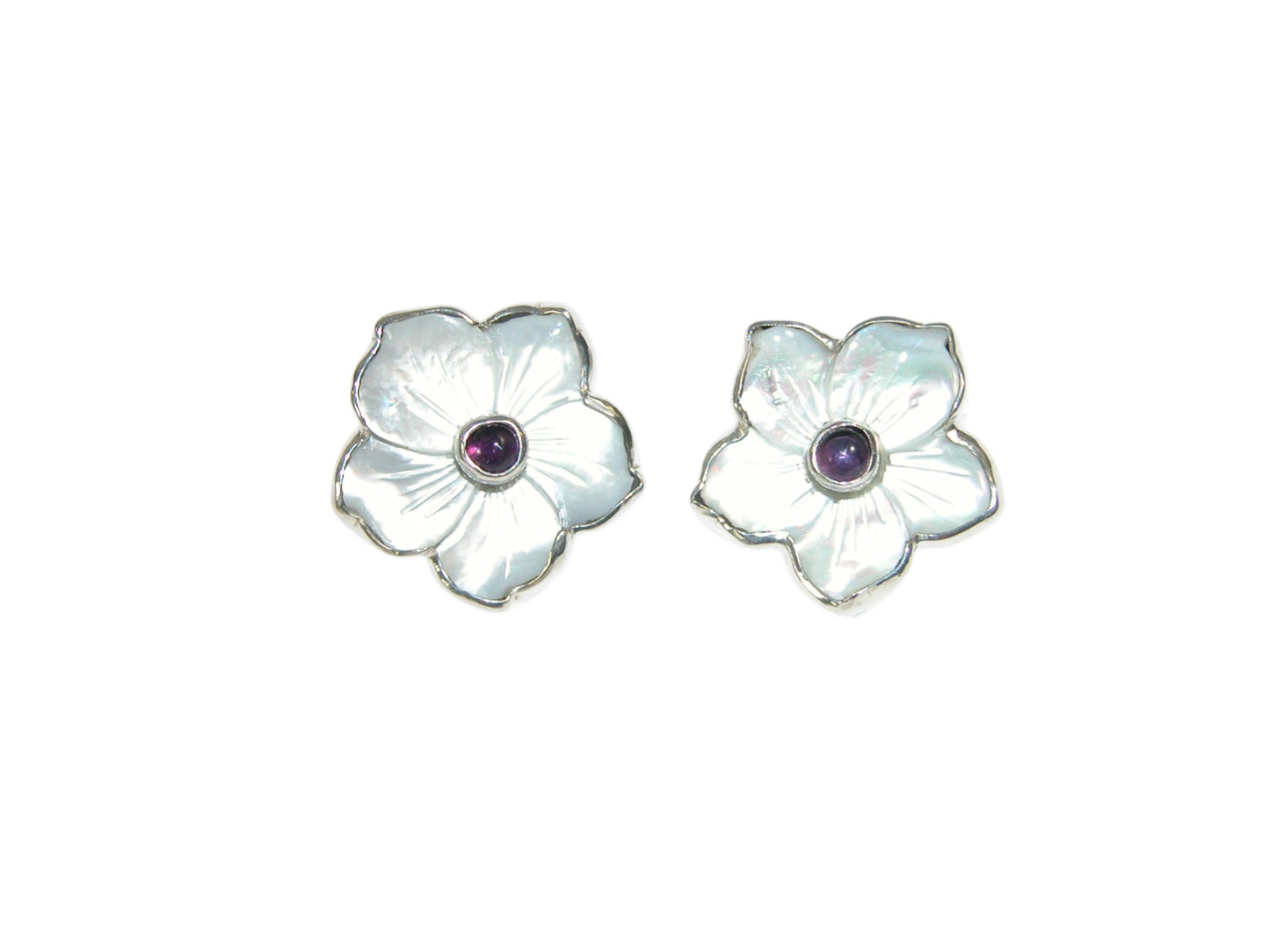 34142C Mother of Pearl Sterling Silver Earrings