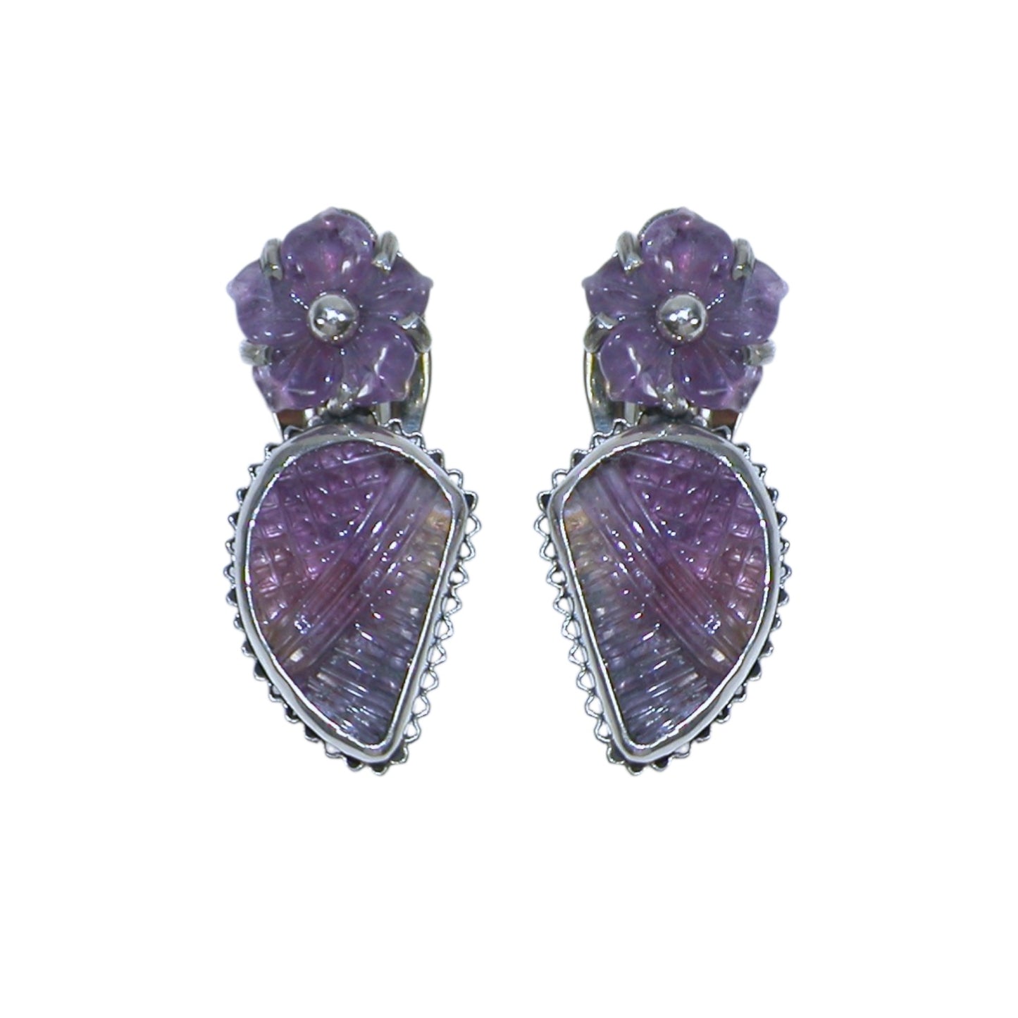 34145A Amethyst Sterling Silver Earrings