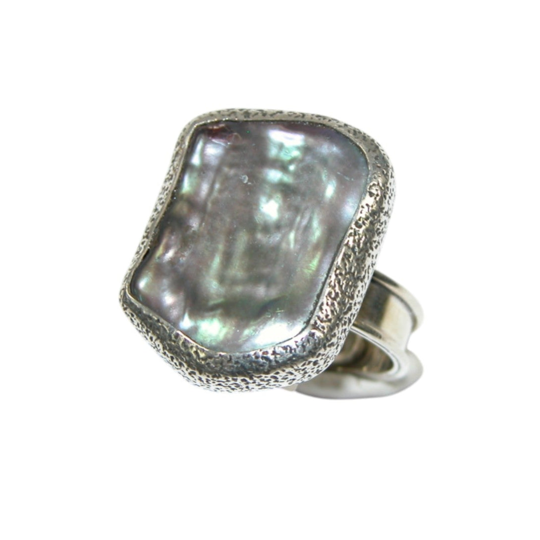 34172 Fresh Water Pearl Resizable Sterling Silver Ring