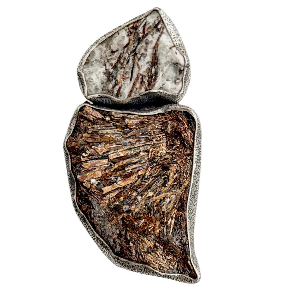 34193 Two Stone Astrophyllite Pin / Pendant