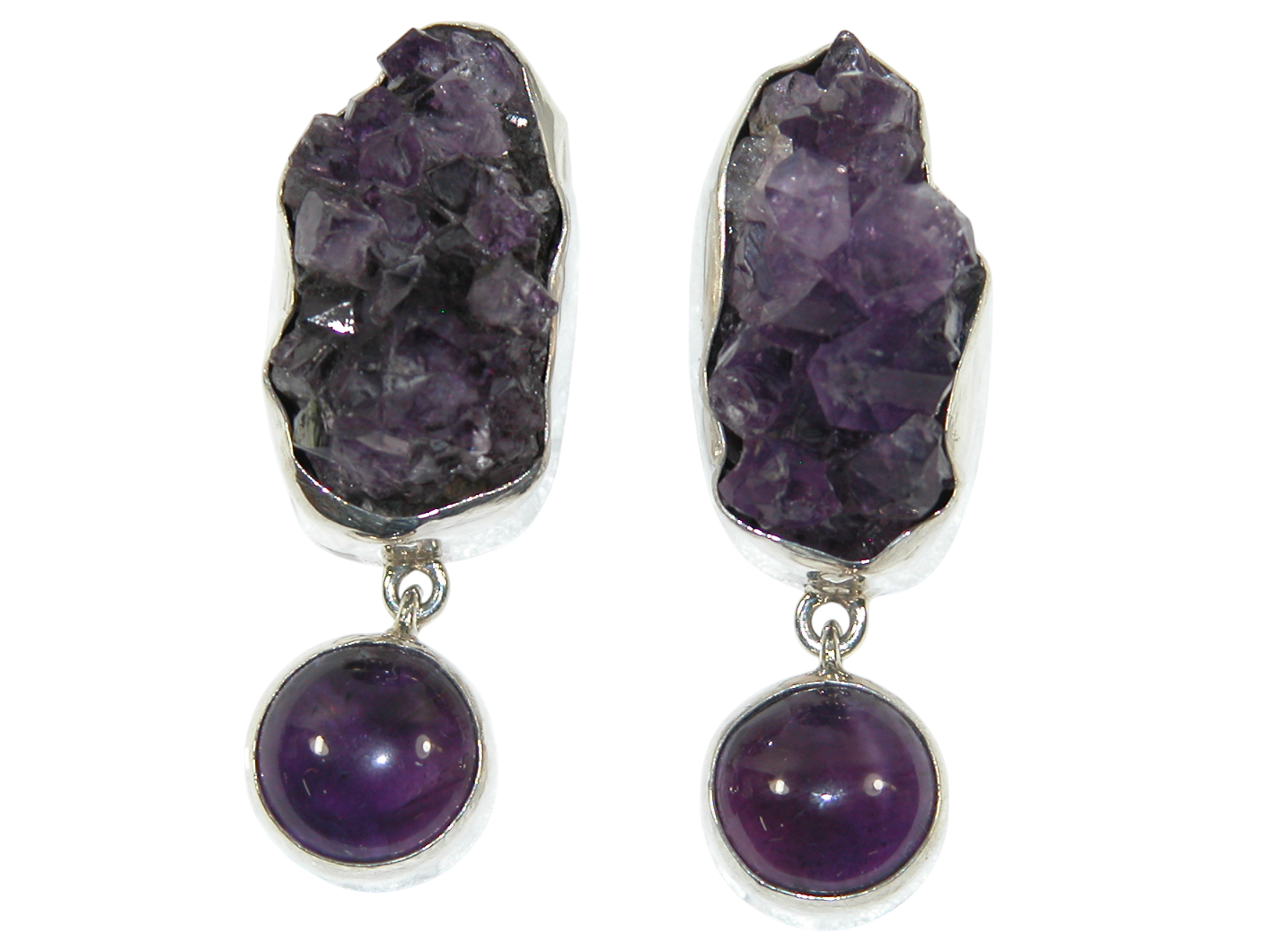 34377 Amethyst Sterling Silver Earring POST
