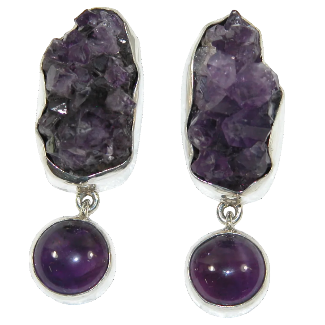 34377 Amethyst Sterling Silver Earring POST