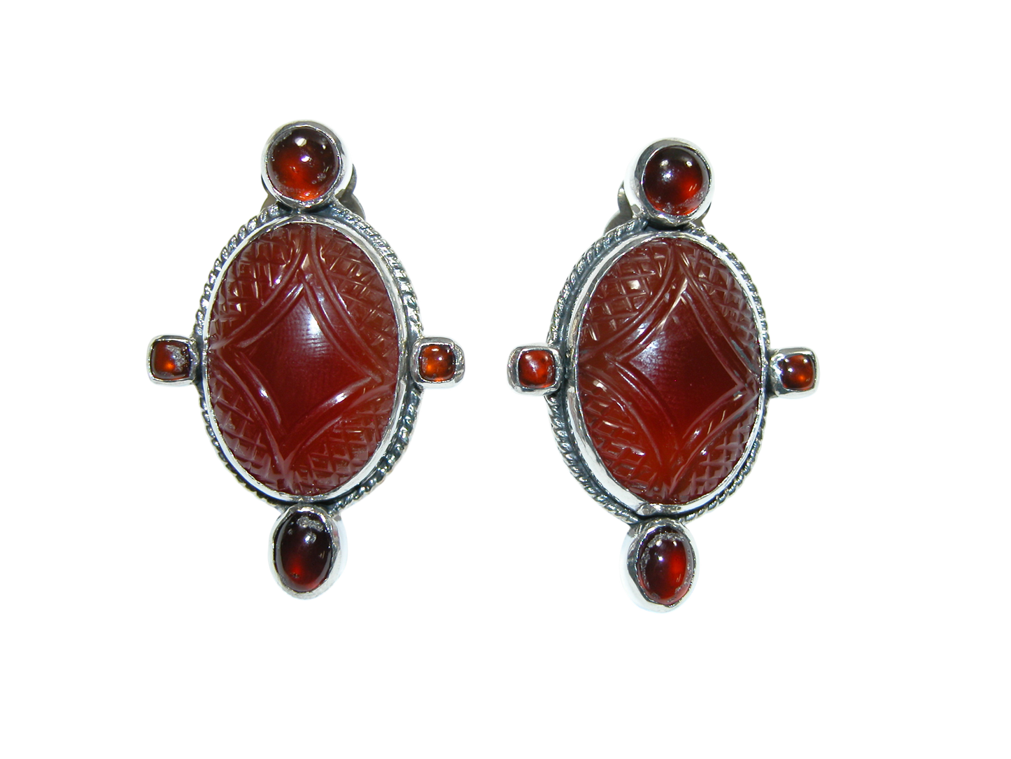 34383 Carved Carnelian Earrings