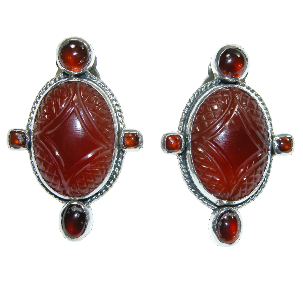 34383 Carved Carnelian Earrings