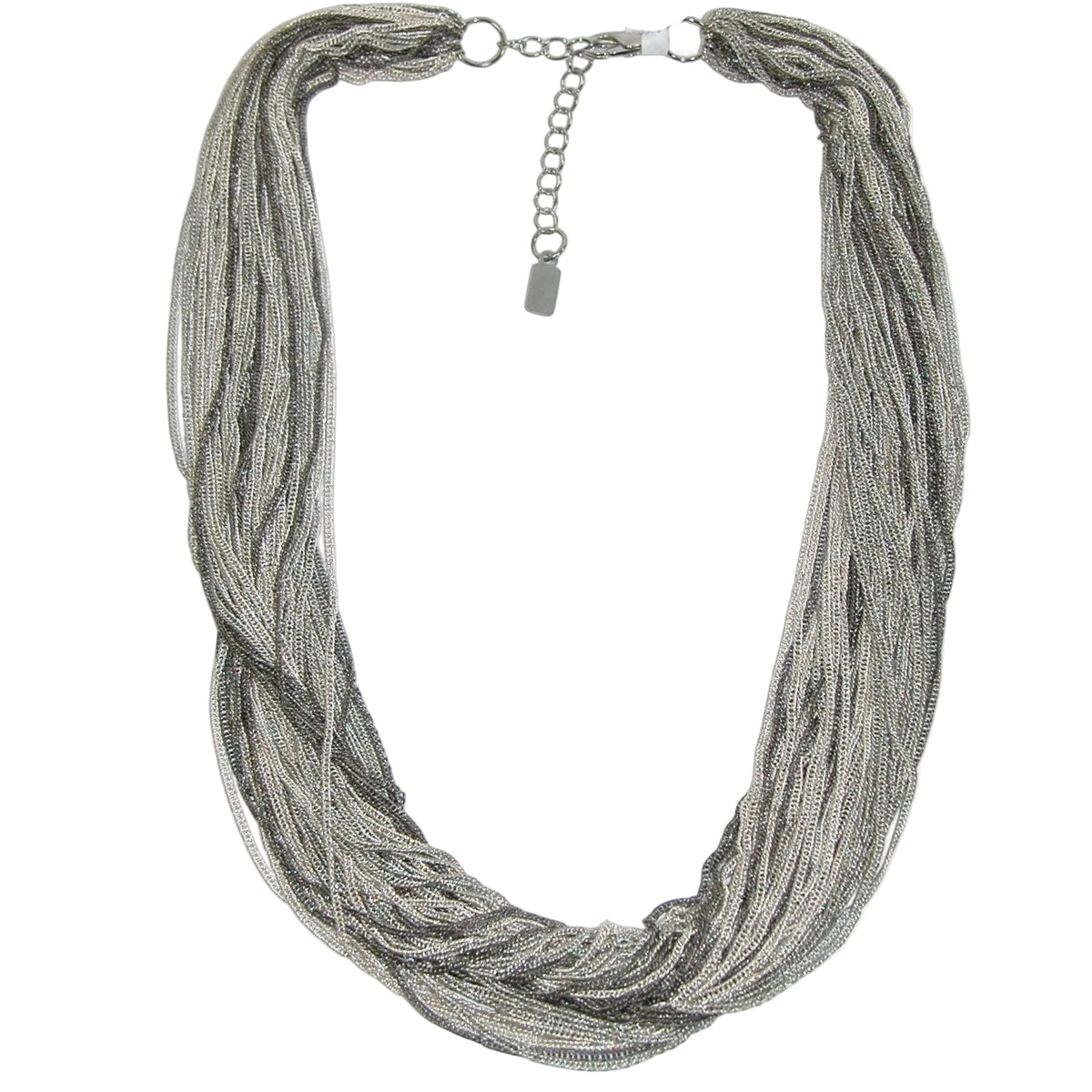 34418A Multi Silver Liquid Chain Necklace
