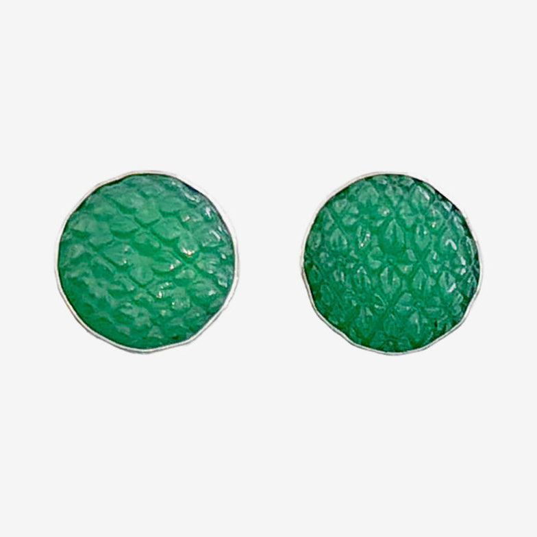 39558 Hand-Carved Emerald Earrings