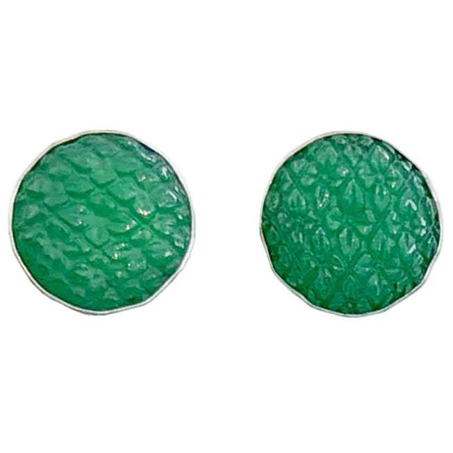 39558 Hand-Carved Emerald Earrings
