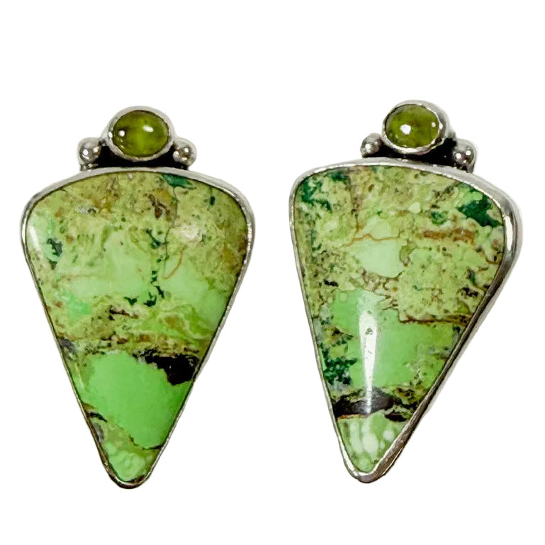 39576 Gaspeite, Peridot Sterling silver Earrings