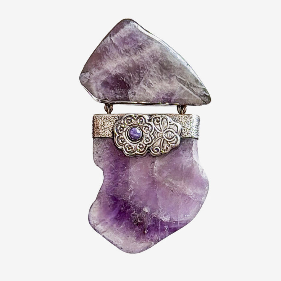 39631 Amethyst, Purple Agate Pin / Pendant