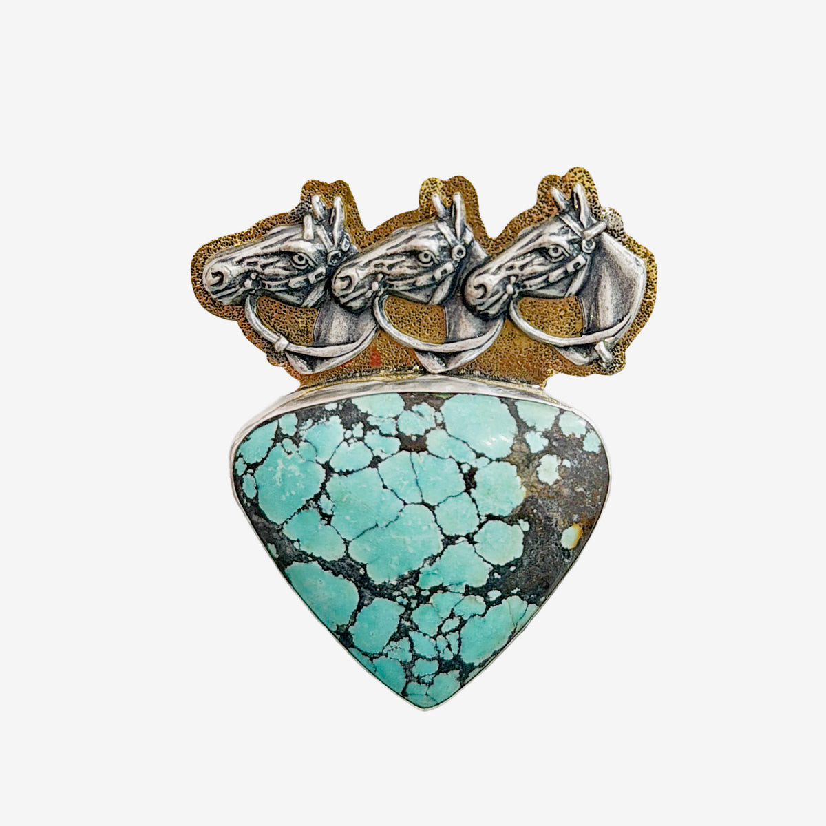39644A/B Turquoise Horse Pin / Pendant