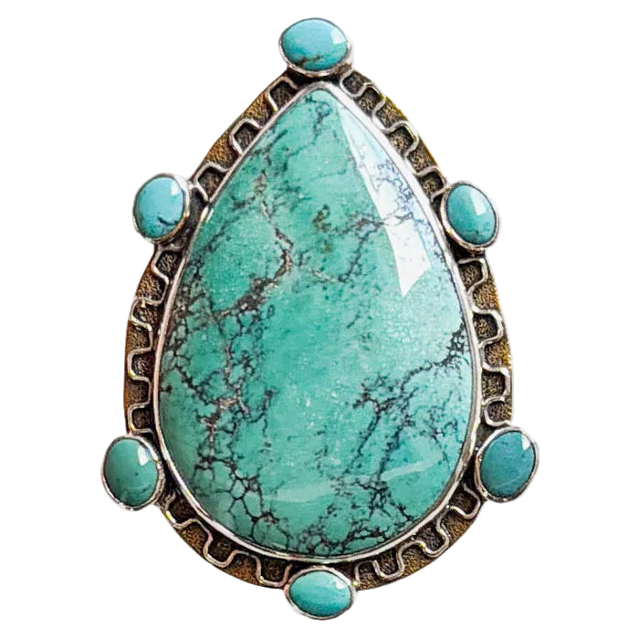 39647 Turquoise Teardrop Pin / Pendant