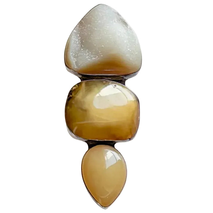 39683 Gold Clad Druzy, Agate Pin / Pendant
