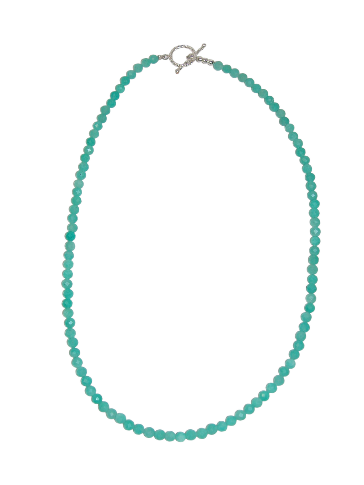 40049 Faceted Amazonite Sterling Silver Necklace