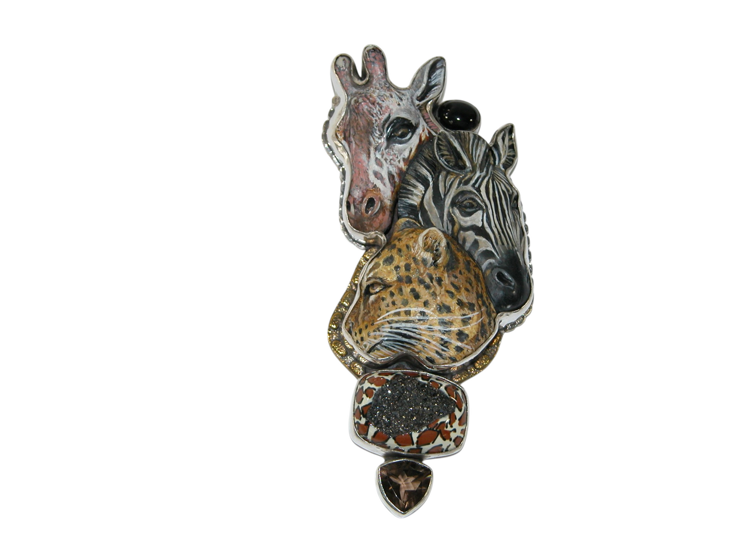 40079 Giraffe Leopard Zebra Sterling Silver Pin and Pendant
