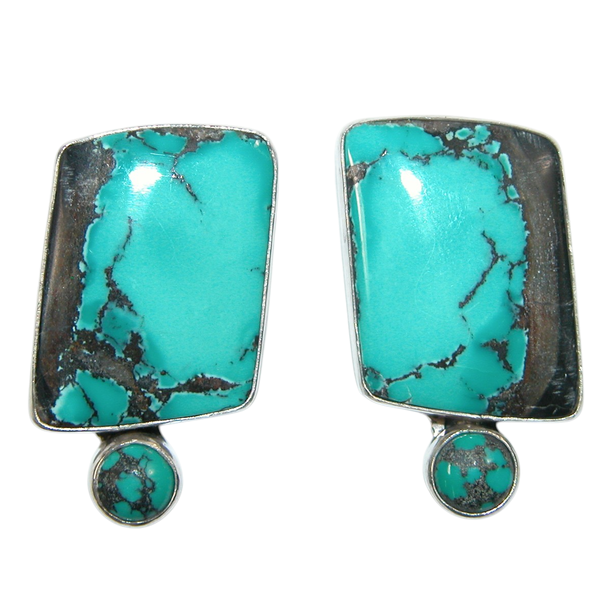 40173 Natural Turquoise Sterling Silver Earring