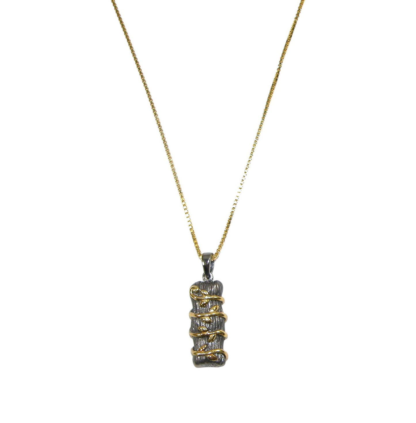8001 Gold Black Pendant Necklace