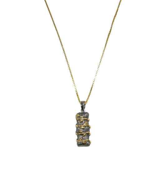 8001 Gold Black Pendant Necklace
