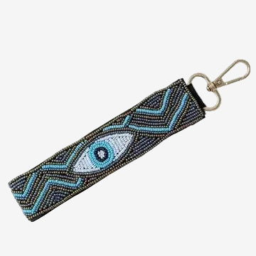 Evil Eye Beaded Wristlet Purse Charm Keychain (GF4463)