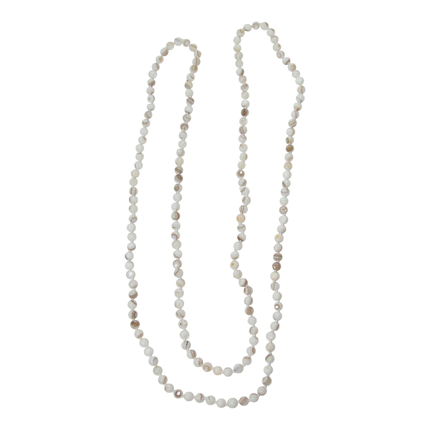 Mother of Pearl Extra Long Beaded Necklace