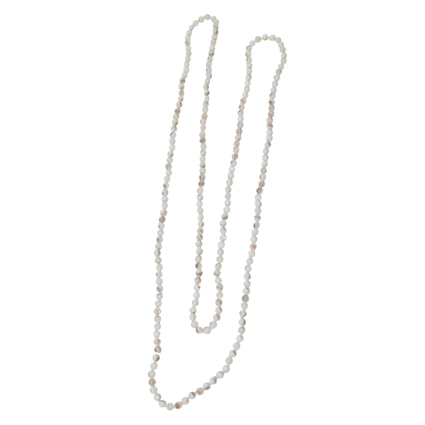 Mother of Pearl Extra Long Beaded Necklace