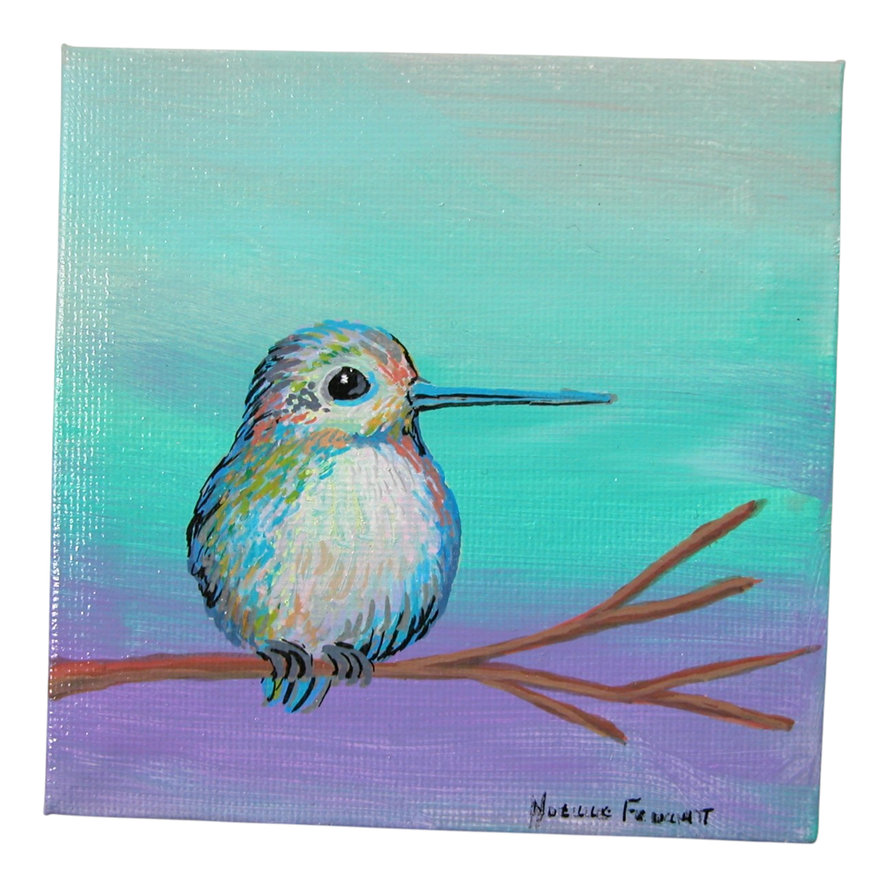 Original Acrylic Art By Noelle 4" X 4" ART256