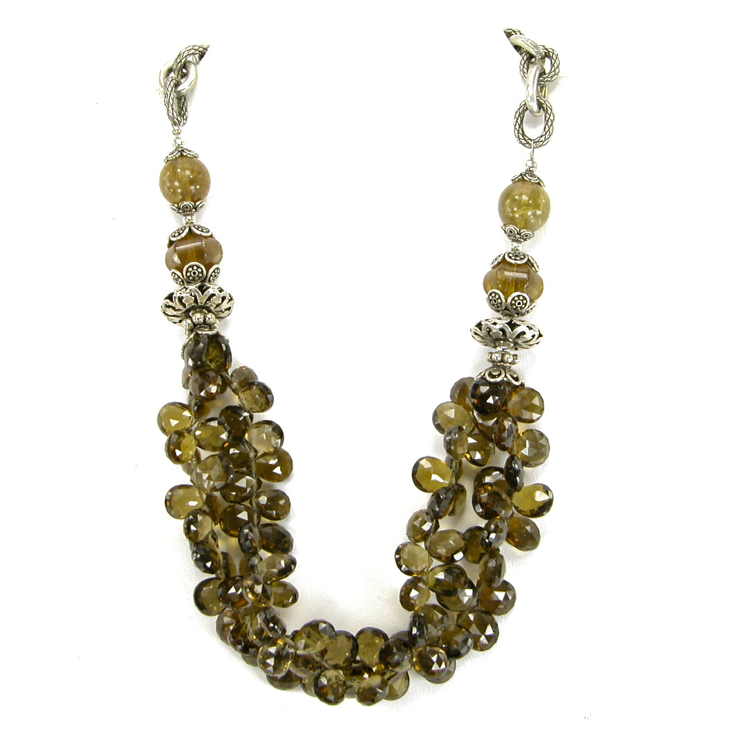 22108W Whisky Quartz Sterling Silver Necklace