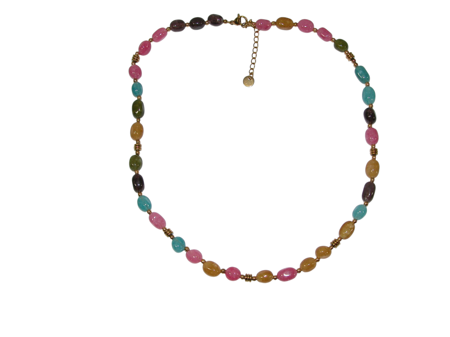 Multi Tourmaline Nugget Short Necklace GF4848