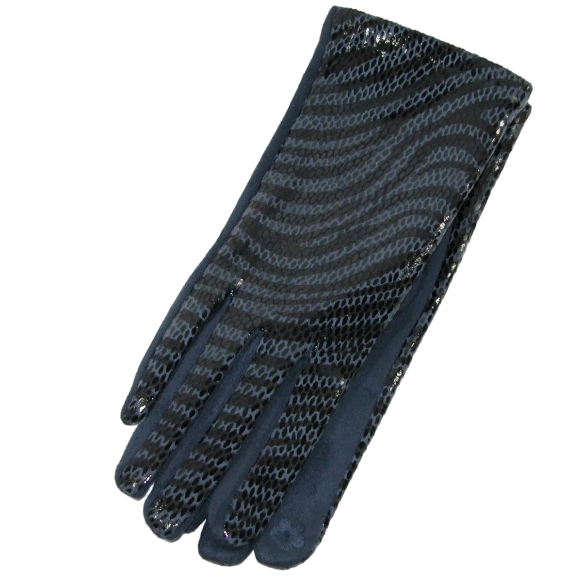 Leather Animal Print Glove Navy GF5212