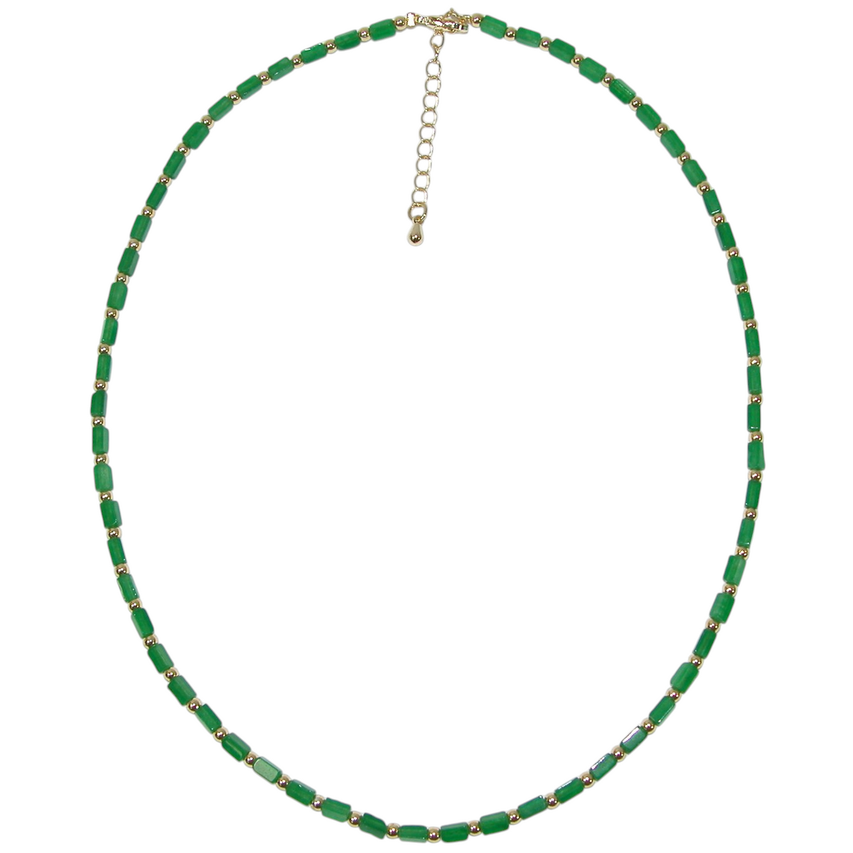 Green Onyx Square Tube Short Necklace GF4855