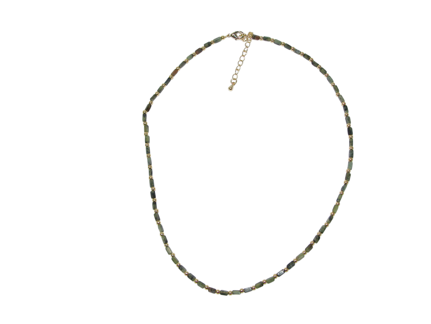 Moss Agate Square Tube Short Necklace GF4858