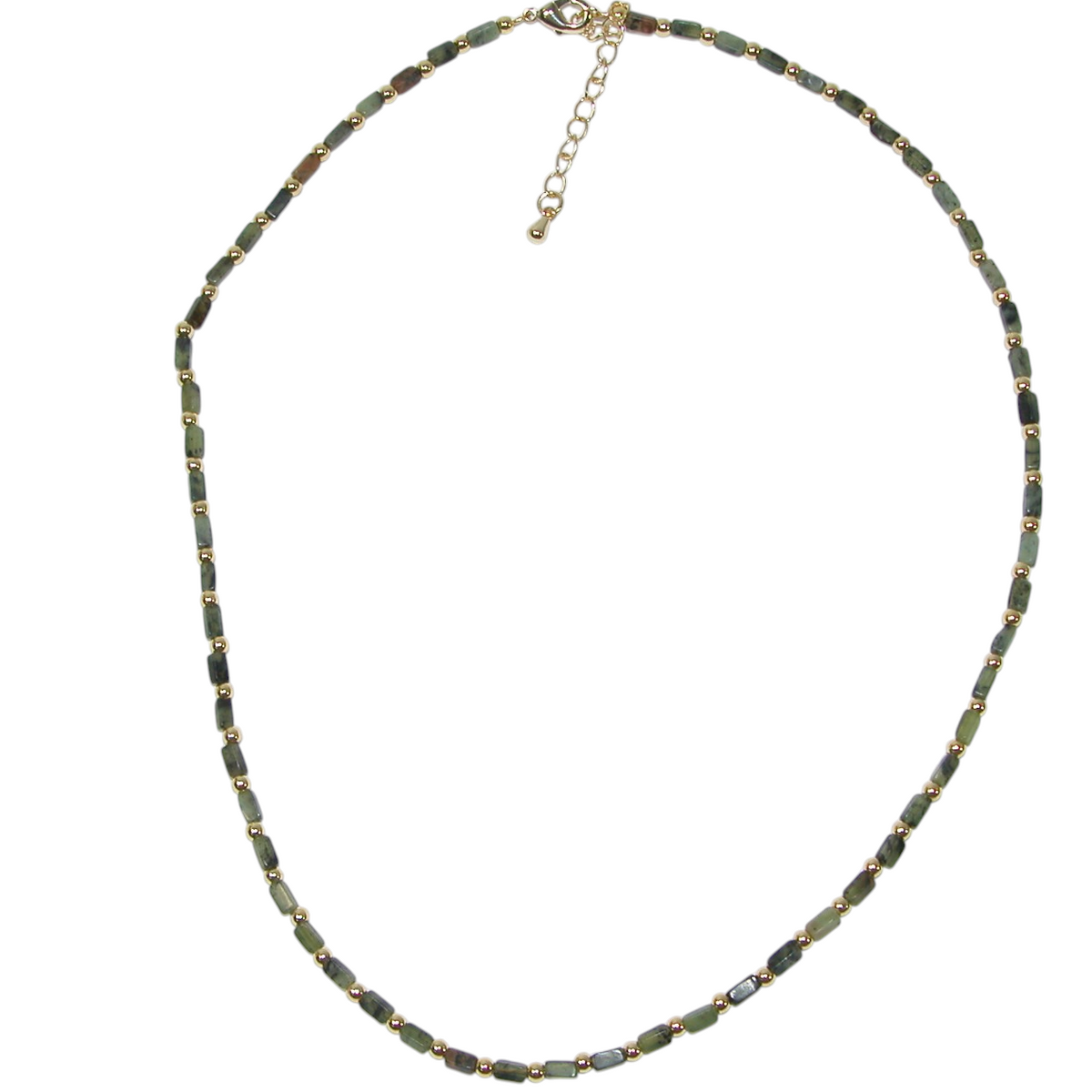 Moss Agate Square Tube Short Necklace GF4858