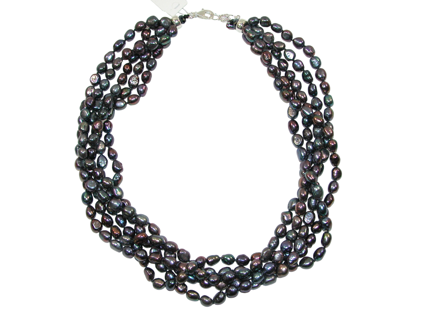 Freshwater Pearl 5 Strand Necklace Sterling Silver N5080