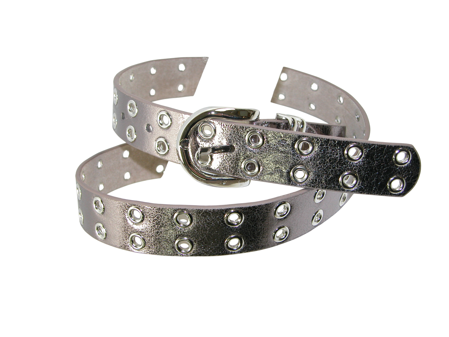 Belt Pewter Leather GF3399 with Grommets