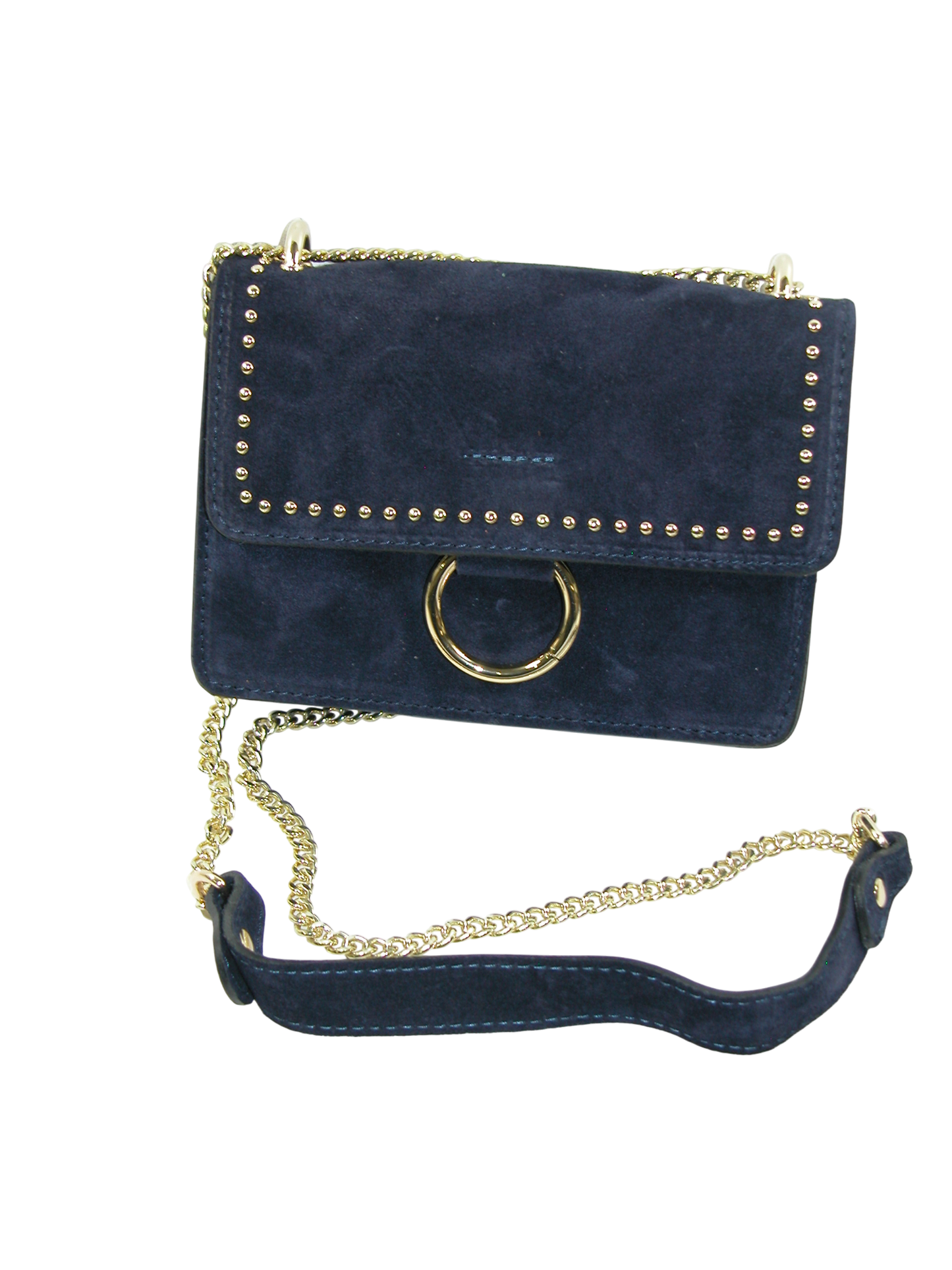 Blue Suede with Metal Studs Handbag GF3404