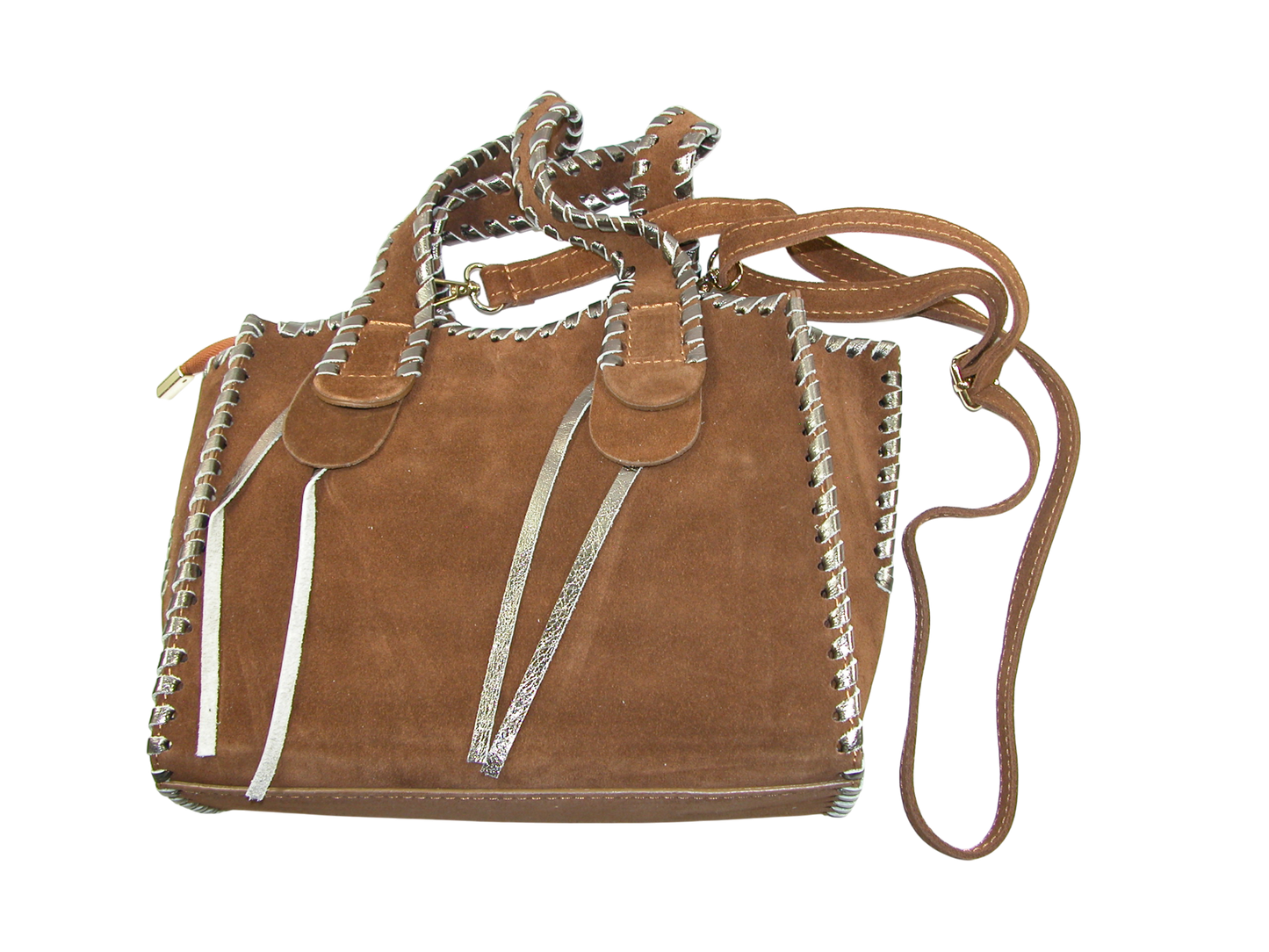 Suede with Metallic Lacing Handbag GF3402