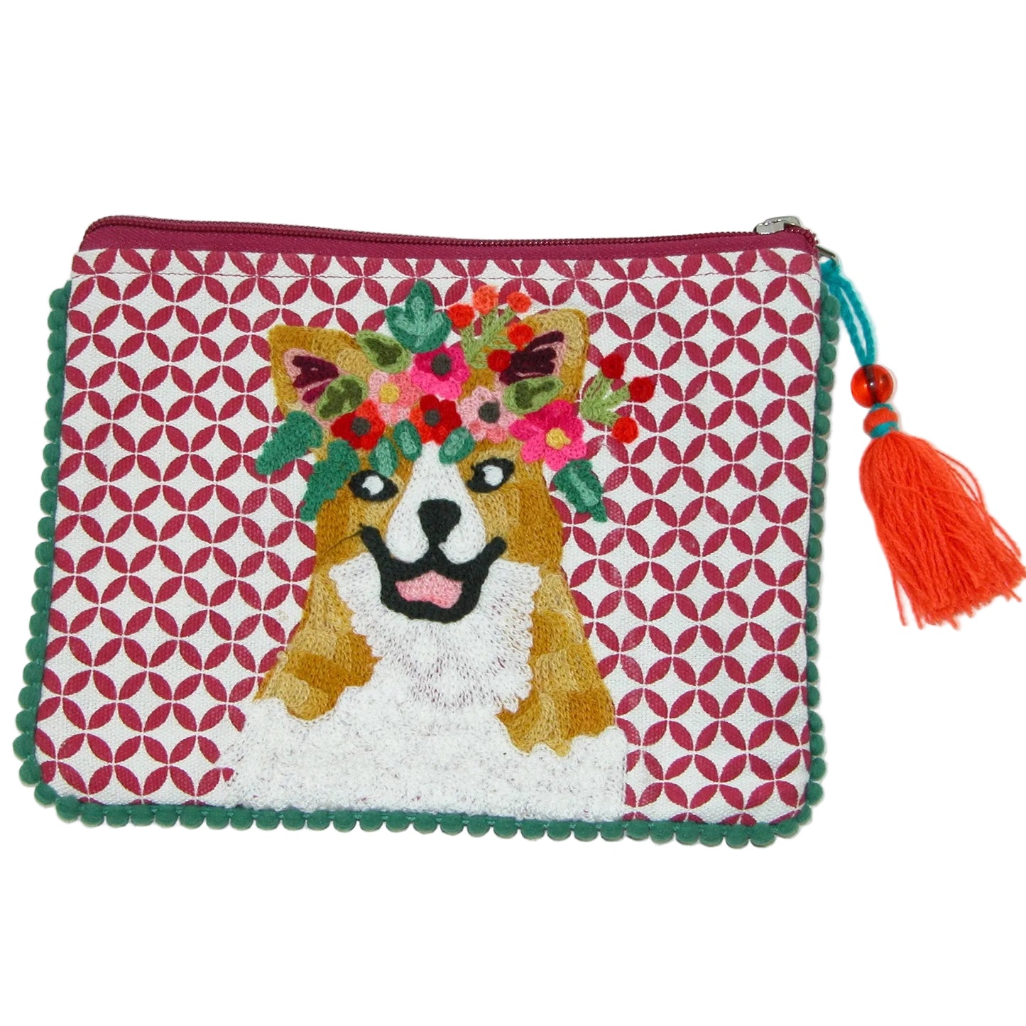 Embroidered Make Up Bag Coin Purse GF5218 Corgi