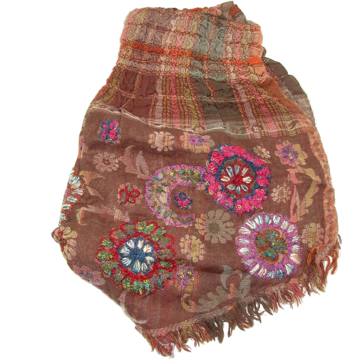 Embroidered Scarf Browns GF5228