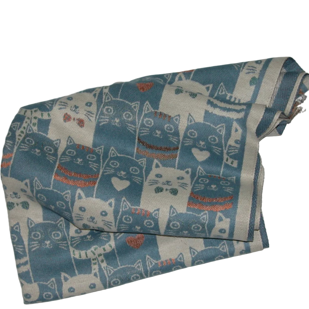 2 Tone Blue and Cream Cat Shawl GF5259
