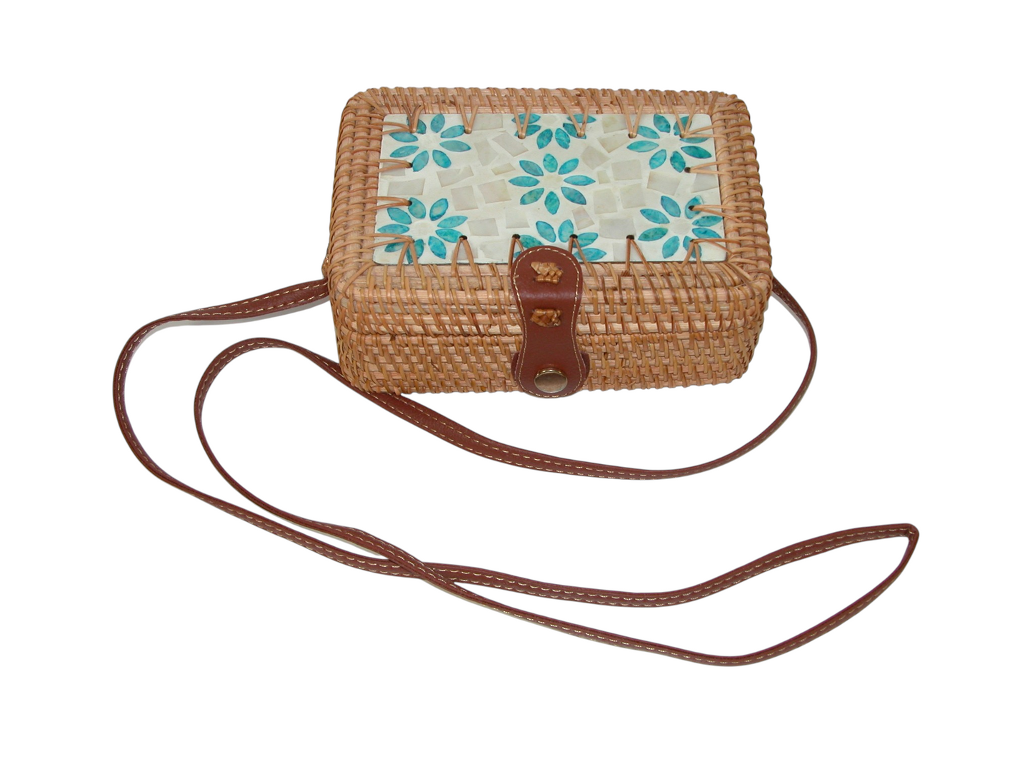 Woven Handbag Handmade Rattan Women Handbags GF4921 Mother of Pearl