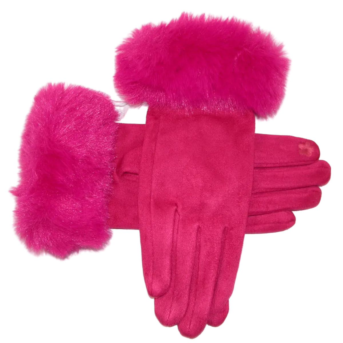 Fuchsia Glove With Fauz Fur Cuff GF5281